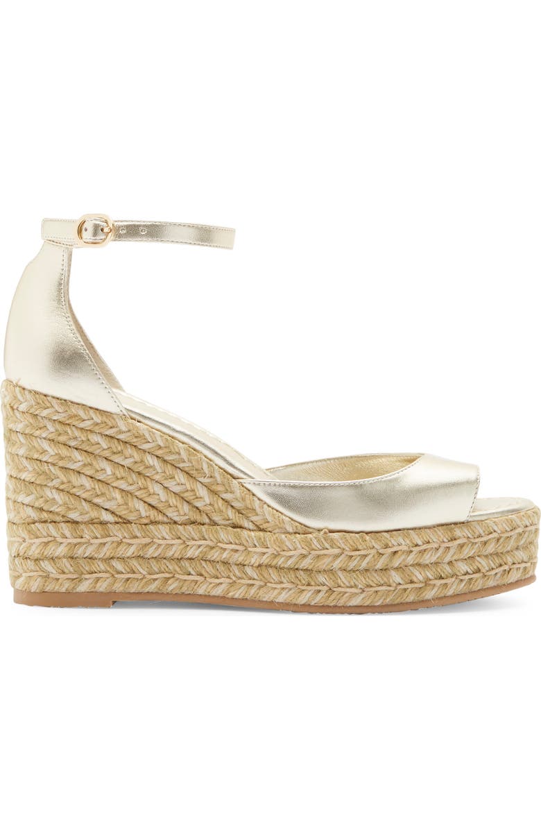 Stuart Weitzman Distia Espadrille Wedge Sandal, Alternate, color, Light Gold