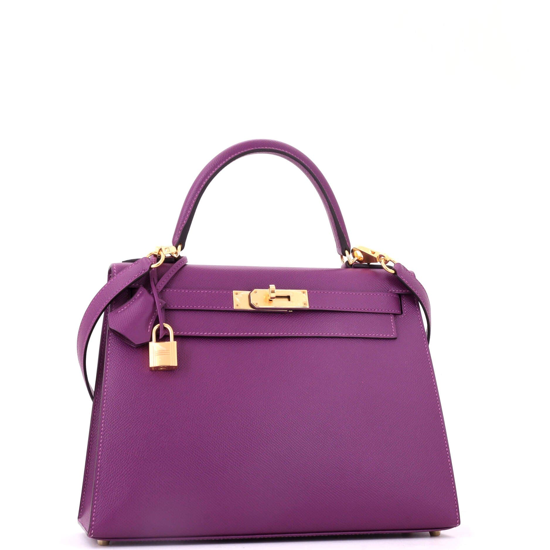 Kelly Handbag Purple Epsom with Gold Hardware 28, Alternate, color, Red