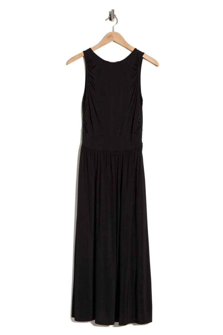 Ruched Midi Dress, Alternate, color, BLACK