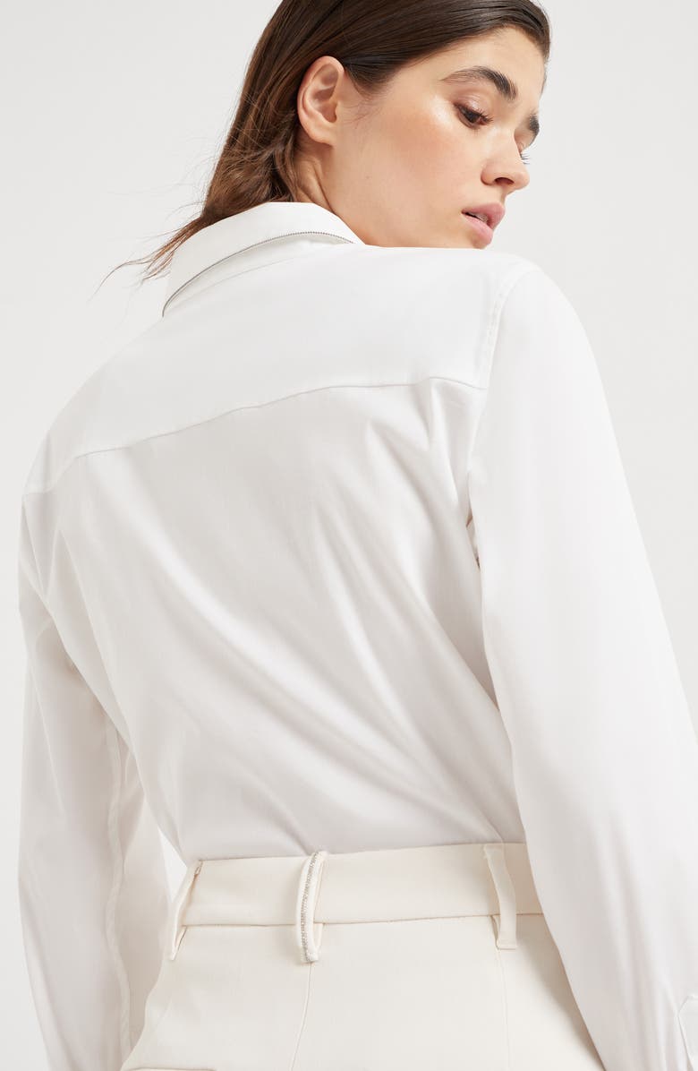 Brunello Cucinelli Comfort viscose couture twill slouchy trousers with monili, Alternate, color,