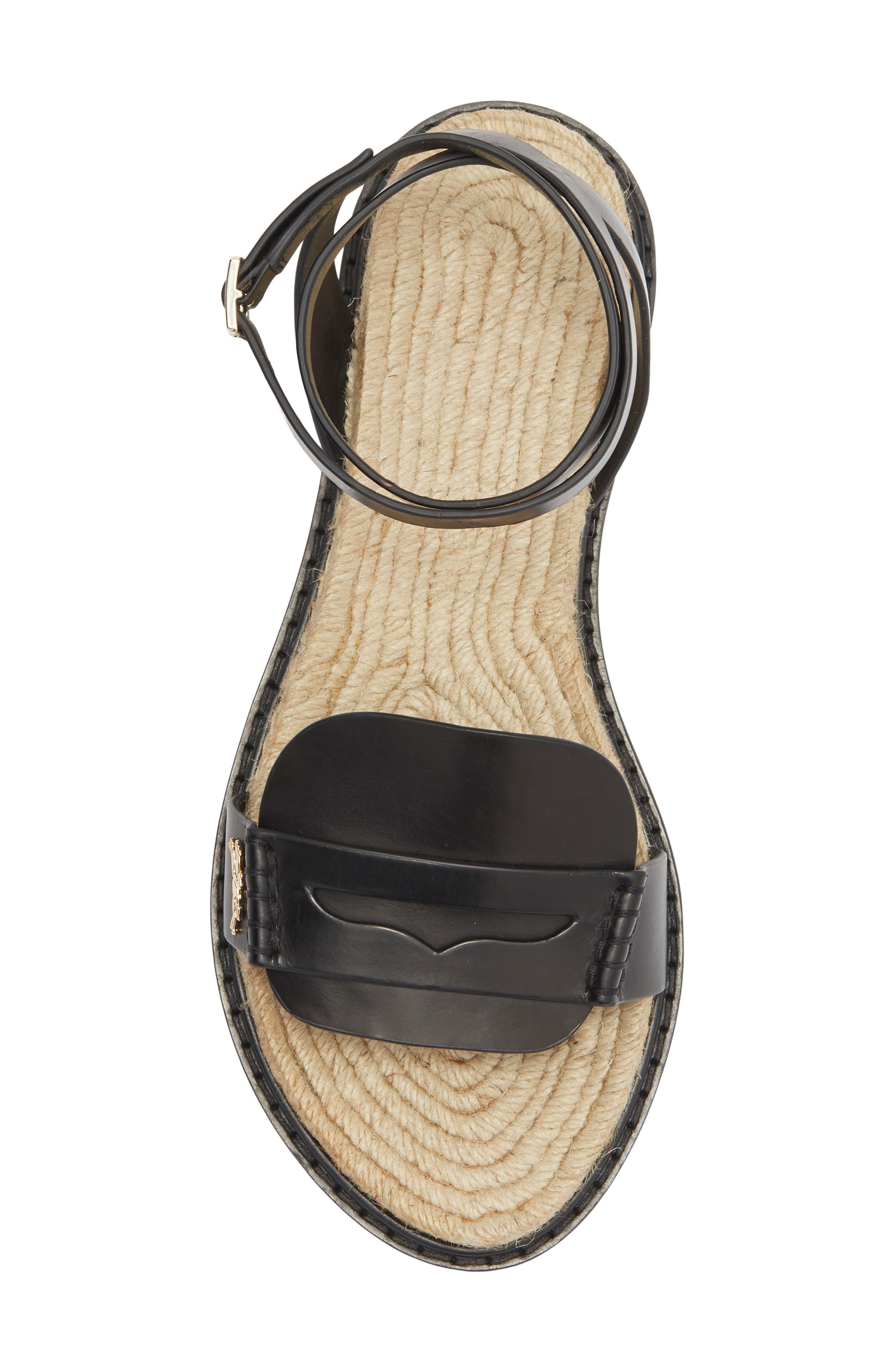 Longchamp Jute Sandal, Alternate, color, Black