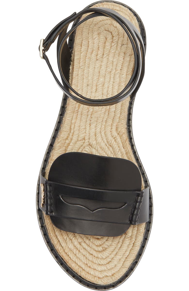 Longchamp Jute Sandal, Alternate, color, Black