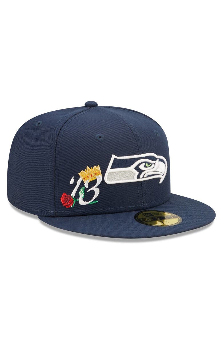 New Era Men's New Era College Navy Seattle Seahawks Crown Super Bowl XLVIII Champions 59FIFTY Fitted Hat, Main, color, Navy