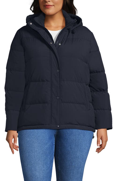 Lands' End Wide Channel 600 Down Puffer Jacket In Blue
