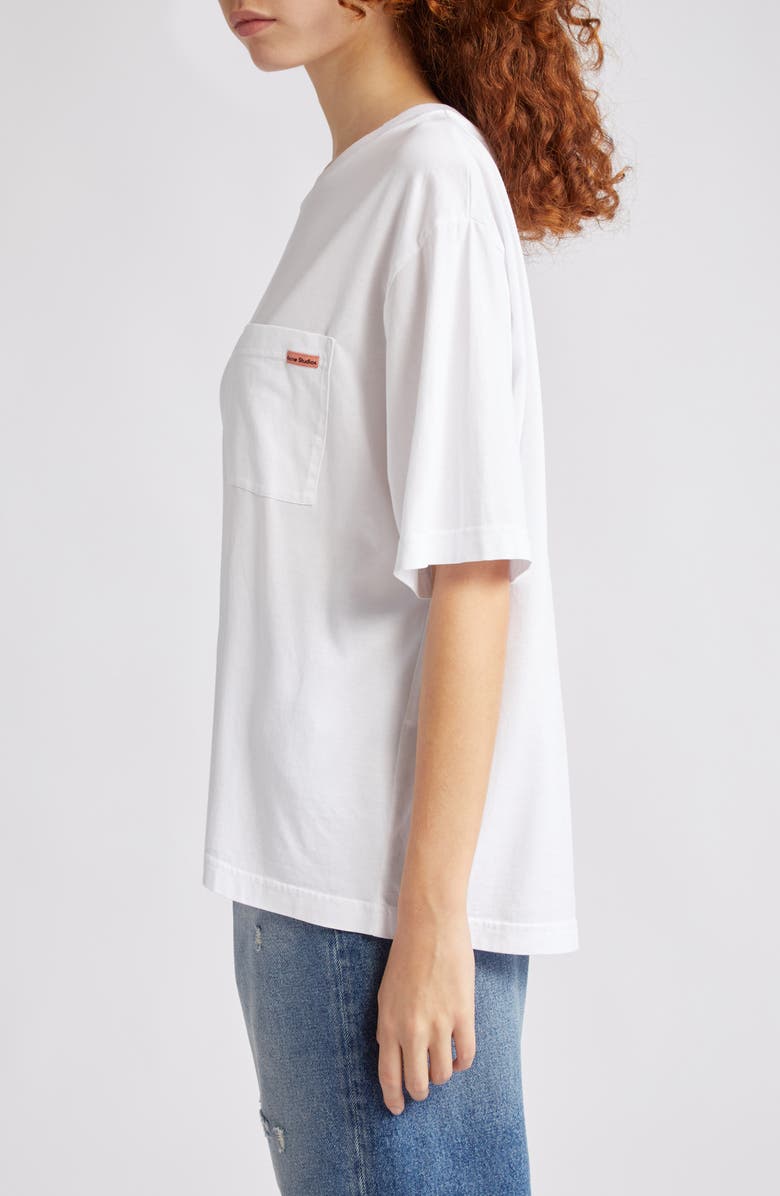 Acne Studios Tag Detail Pocket T-Shirt, Alternate, color, Optic White