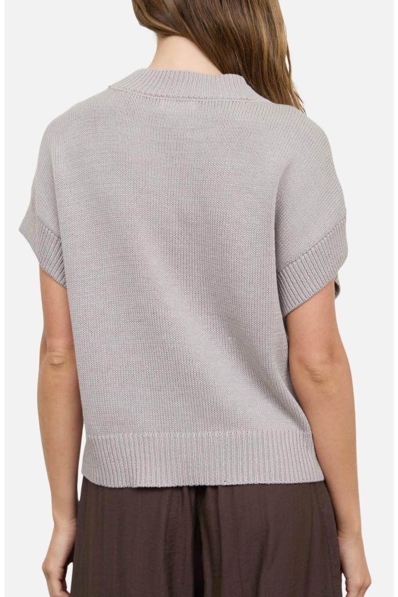 Puppy Short Sleeve Sweater, Alternate, color, GREY