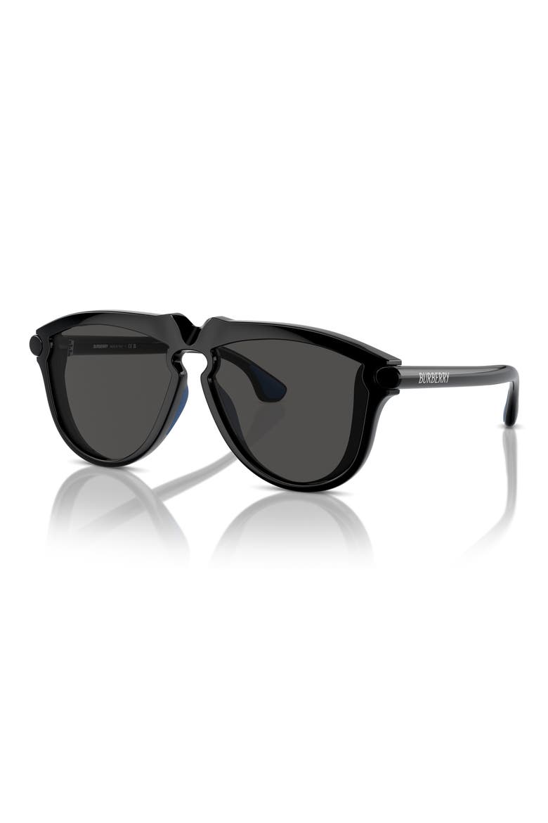 Kids' 52mm Pilot Sunglasses, Alternate, color, BLACK / DARK GREY