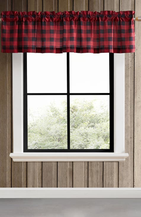 Mountain Plaid Open Regalia Valance In Red