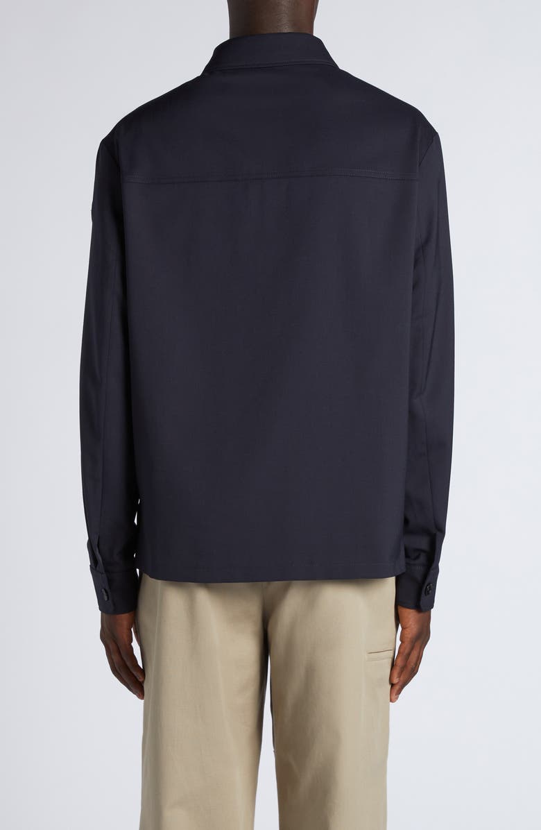 Moncler Stretch Virgin Wool Blend Overshirt, Alternate, color,