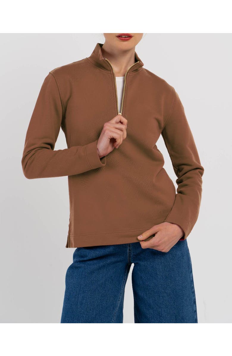 Kettlewell Robyn 1/4 Zip Sweatshirt, Alternate, color, Light Chocolate