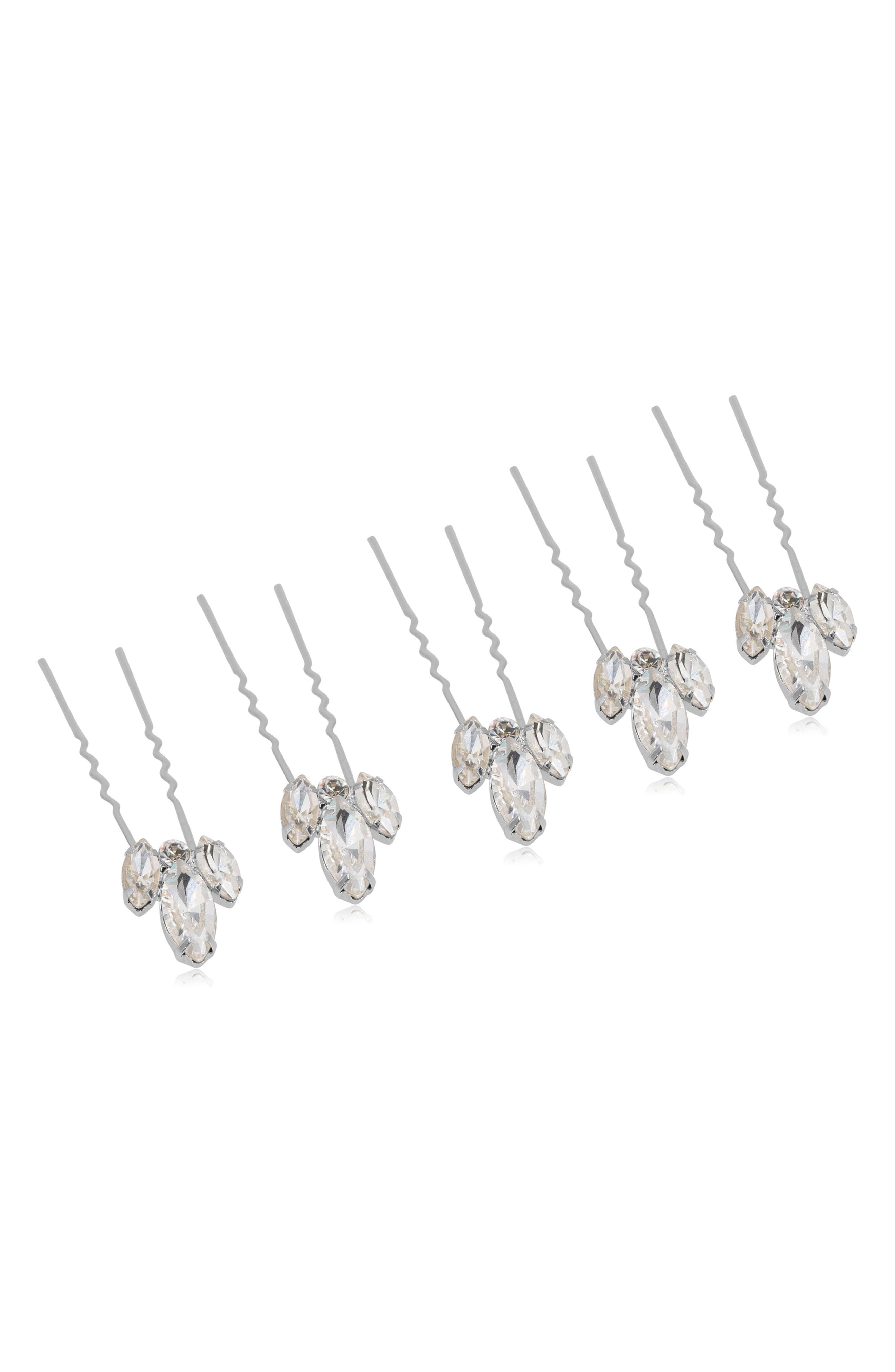 Brides & Hairpins Heo Set of 5 Hair Pins in Silver 