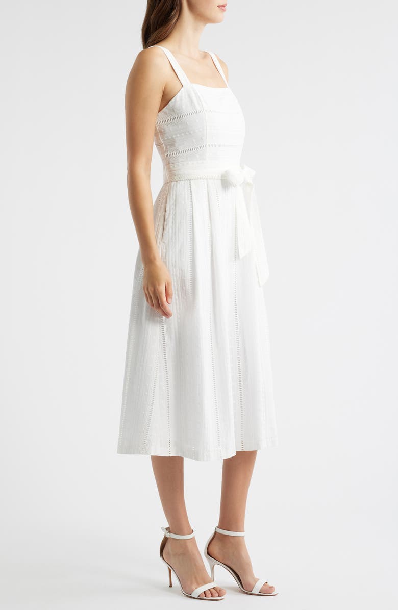 Julia Jordan Embroidered Cotton Sundress, Alternate, color, White
