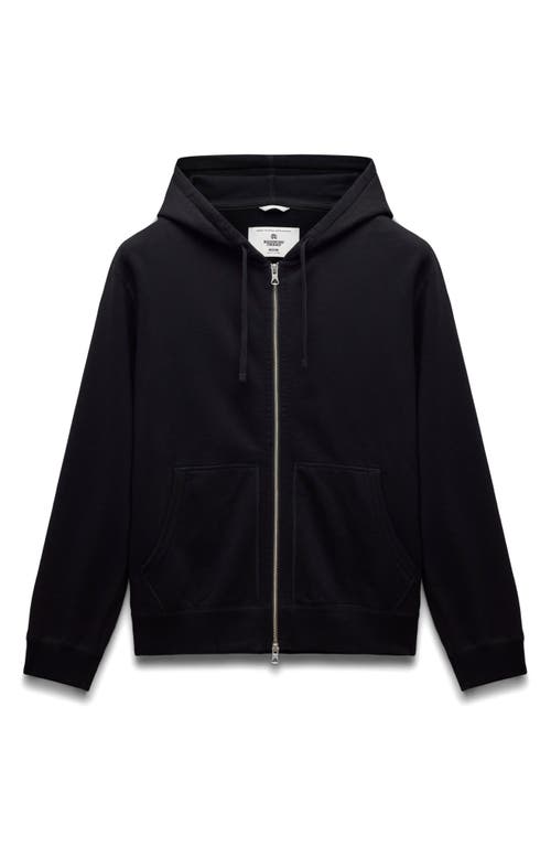 Reigning Champ Midweight Terry Standard Full Zip Hoodie In Black