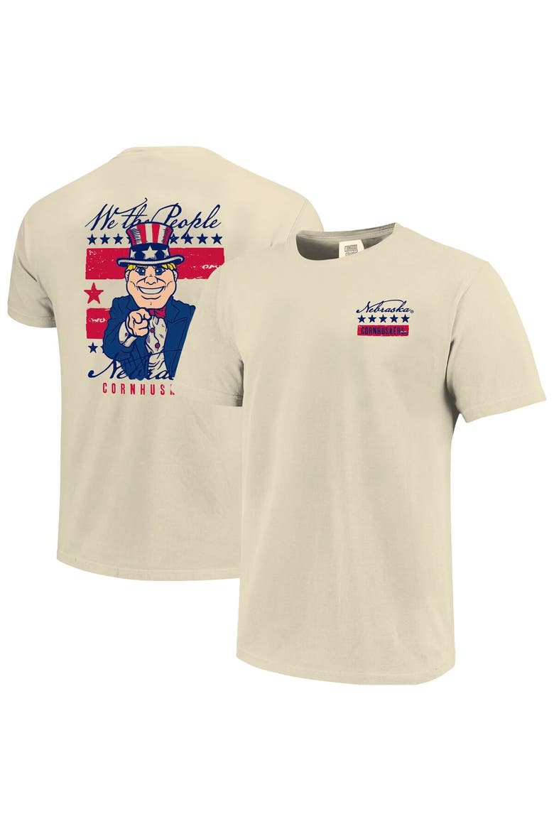 Men's  Cream Nebraska Huskers Uncle Sam Mascot T-Shirt, Main, color, Cream