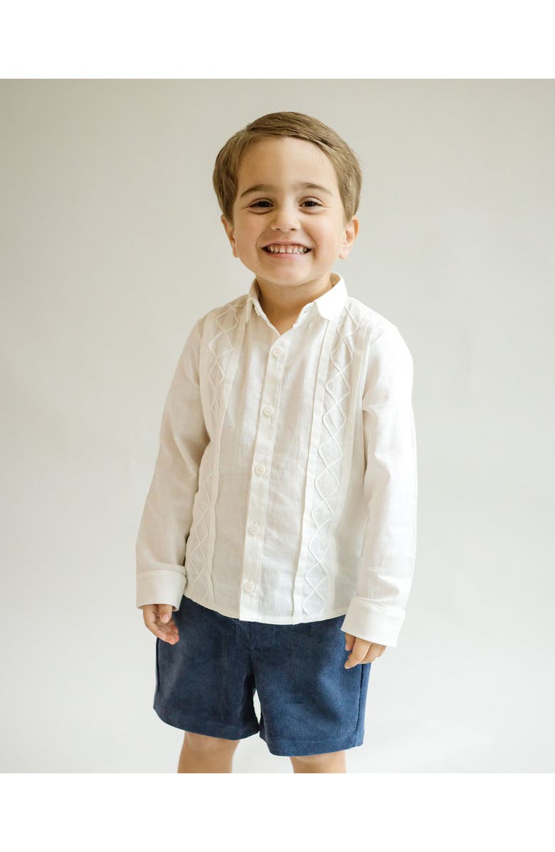 Cuclie Long Sleeve Guayabera Shirt, Alternate, color, Ivory