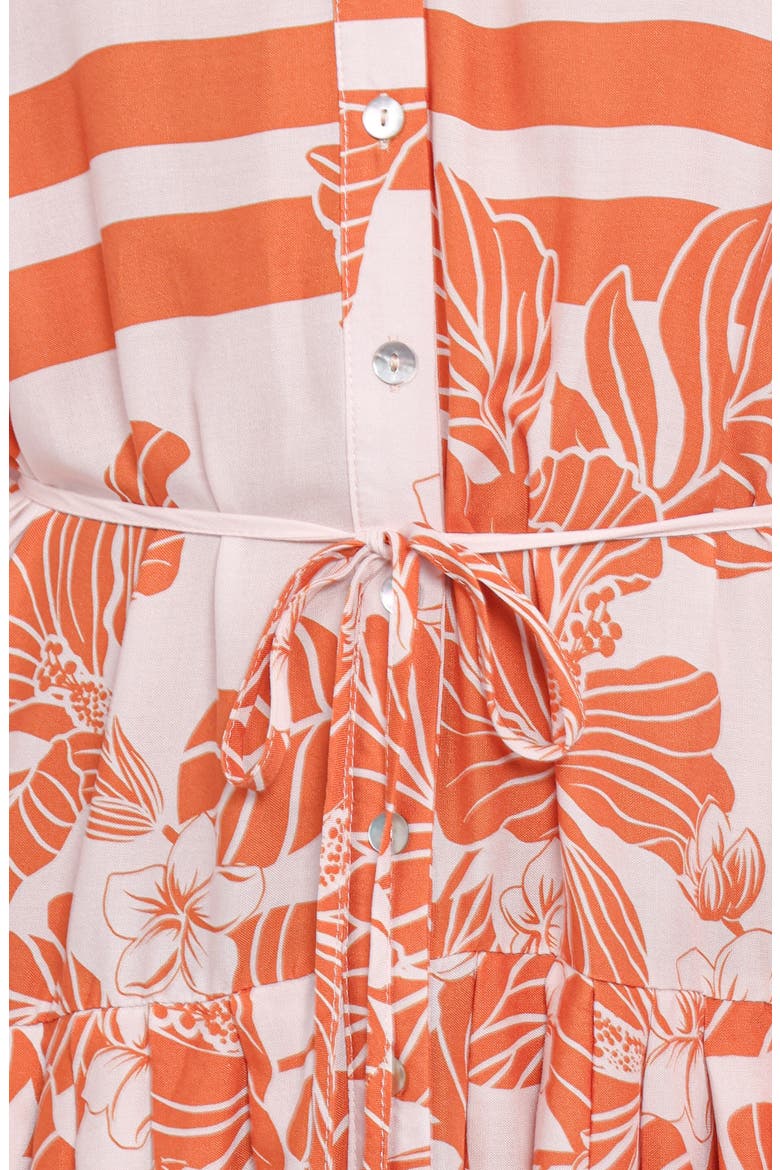 Jules Mixed Print Long Sleeve Dress, Alternate, color, WHITE/ ORANGE