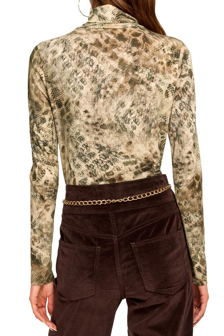 Thea Mock Neck Long Sleeve Top, Alternate, color, BONE PYTHON
