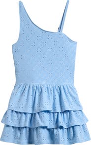 abercrombie kids Kids' Active Eyelet One Shoulder Minidress with Built-In Shorts
