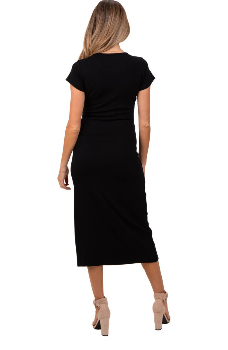 PinkBlush Basic Crewneck Midi Dress, Alternate, color, Black