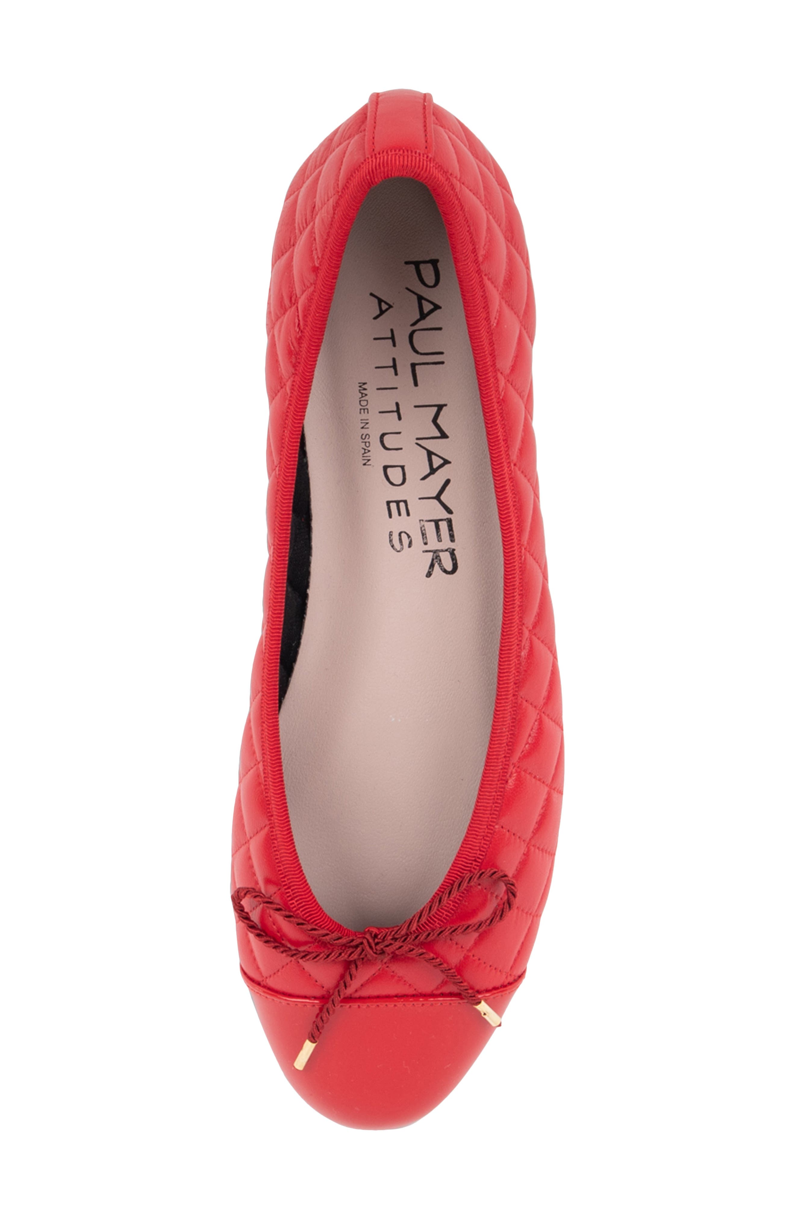 Best Cap Toe Quilted Ballet Flat, Alternate, color, RED