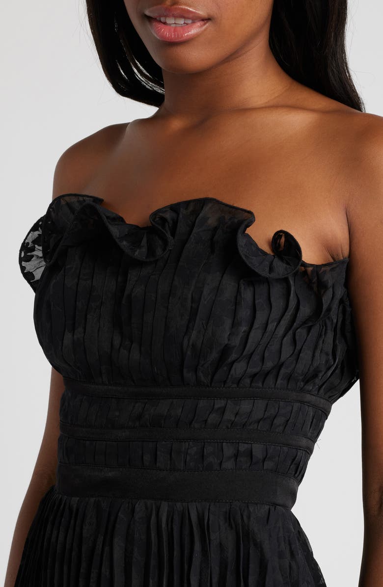 Lulus Admirable Style Pleated Strapless Minidress, Alternate, color, 