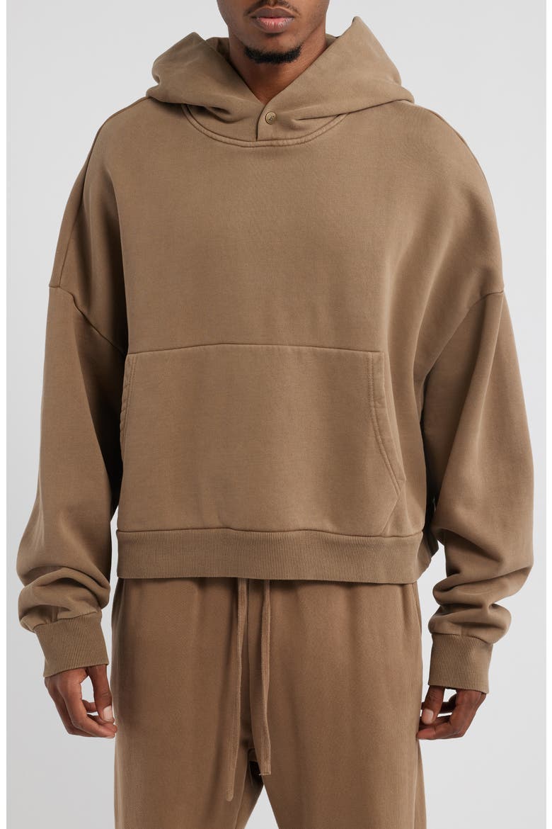 Rectangle Hoodie, Main, color, DULL BROWN