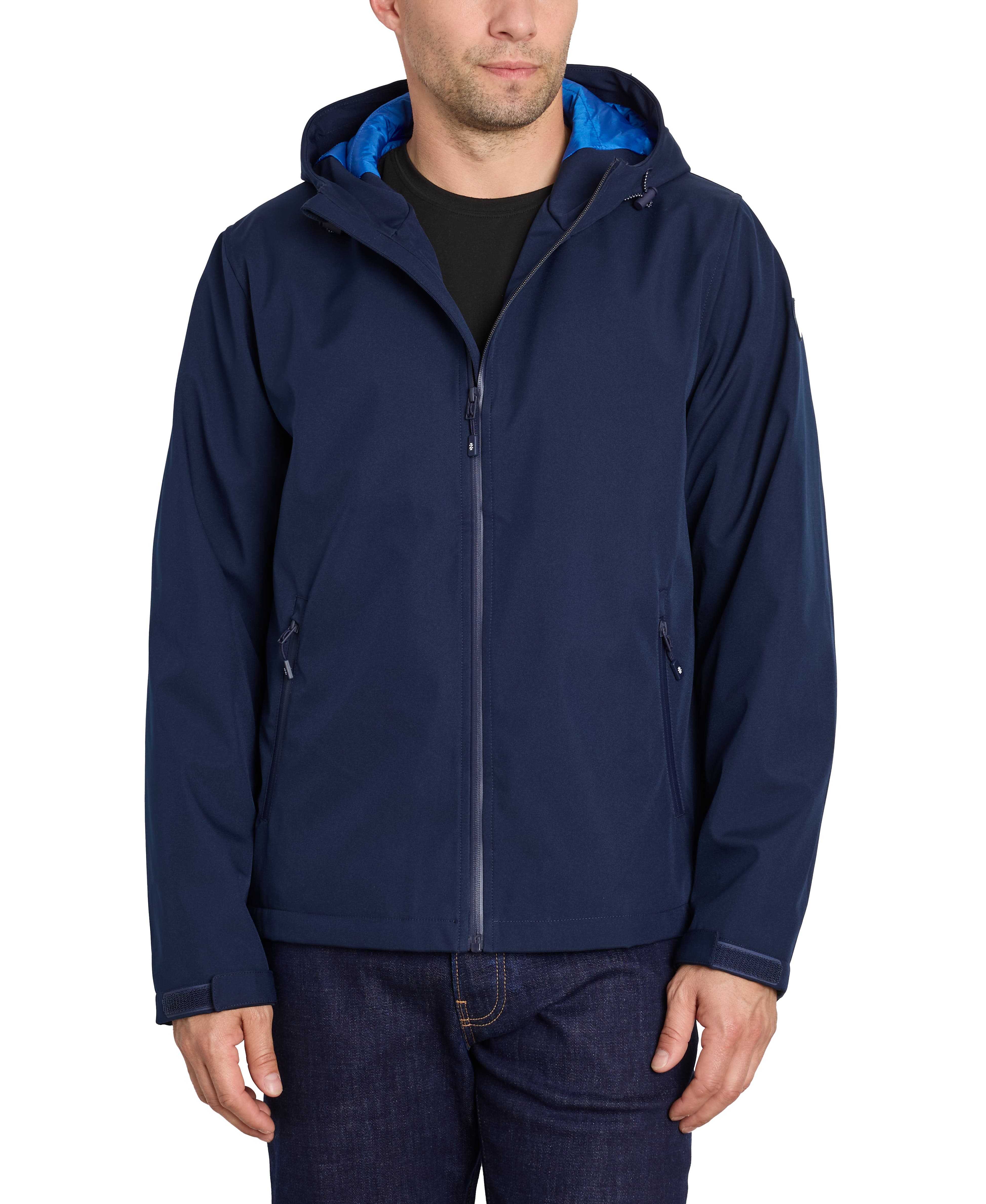Izod Lightly Filled Laminated Stretch Jacket In Blue