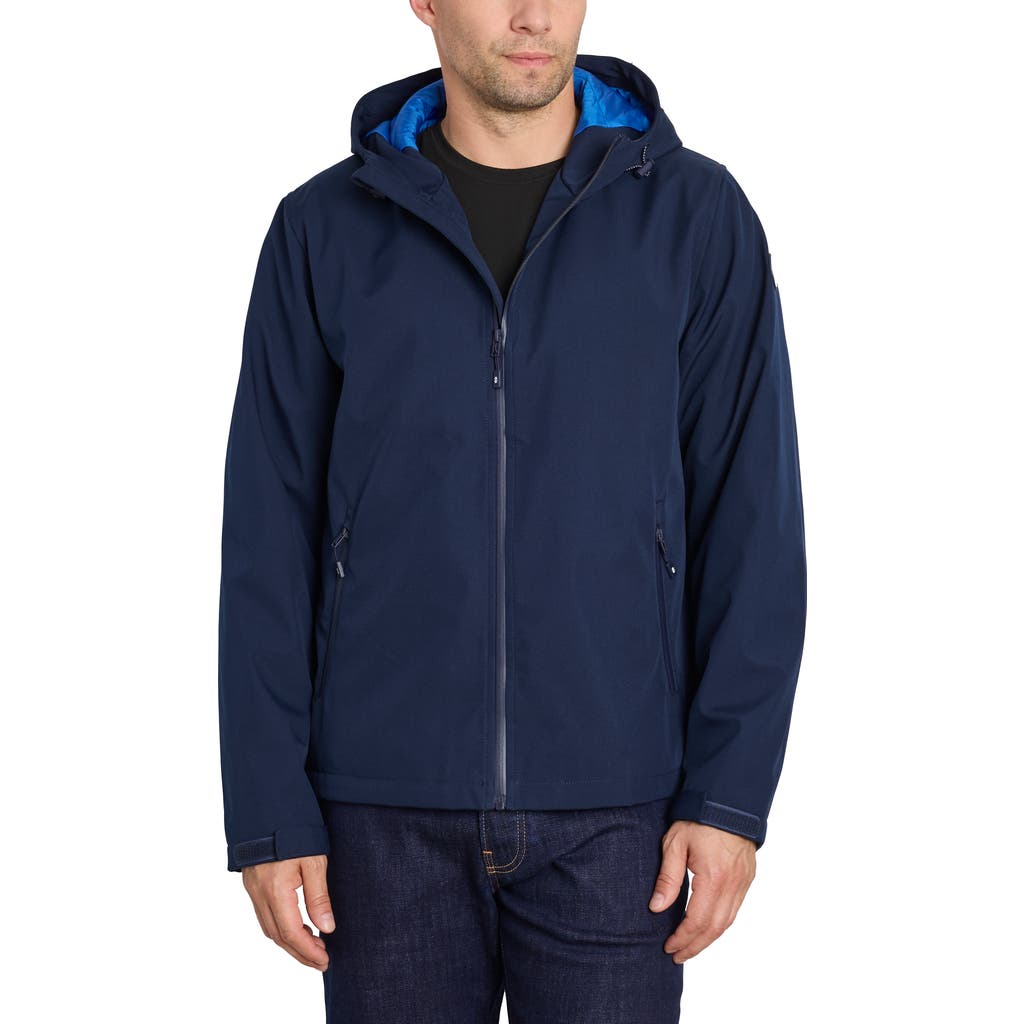 Izod Lightly Filled Laminated Stretch Jacket In Blue