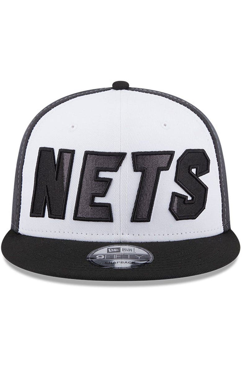 New Era Men's New Era  White/Black Brooklyn Nets Back Half 9FIFTY Snapback Hat, Alternate, color, 