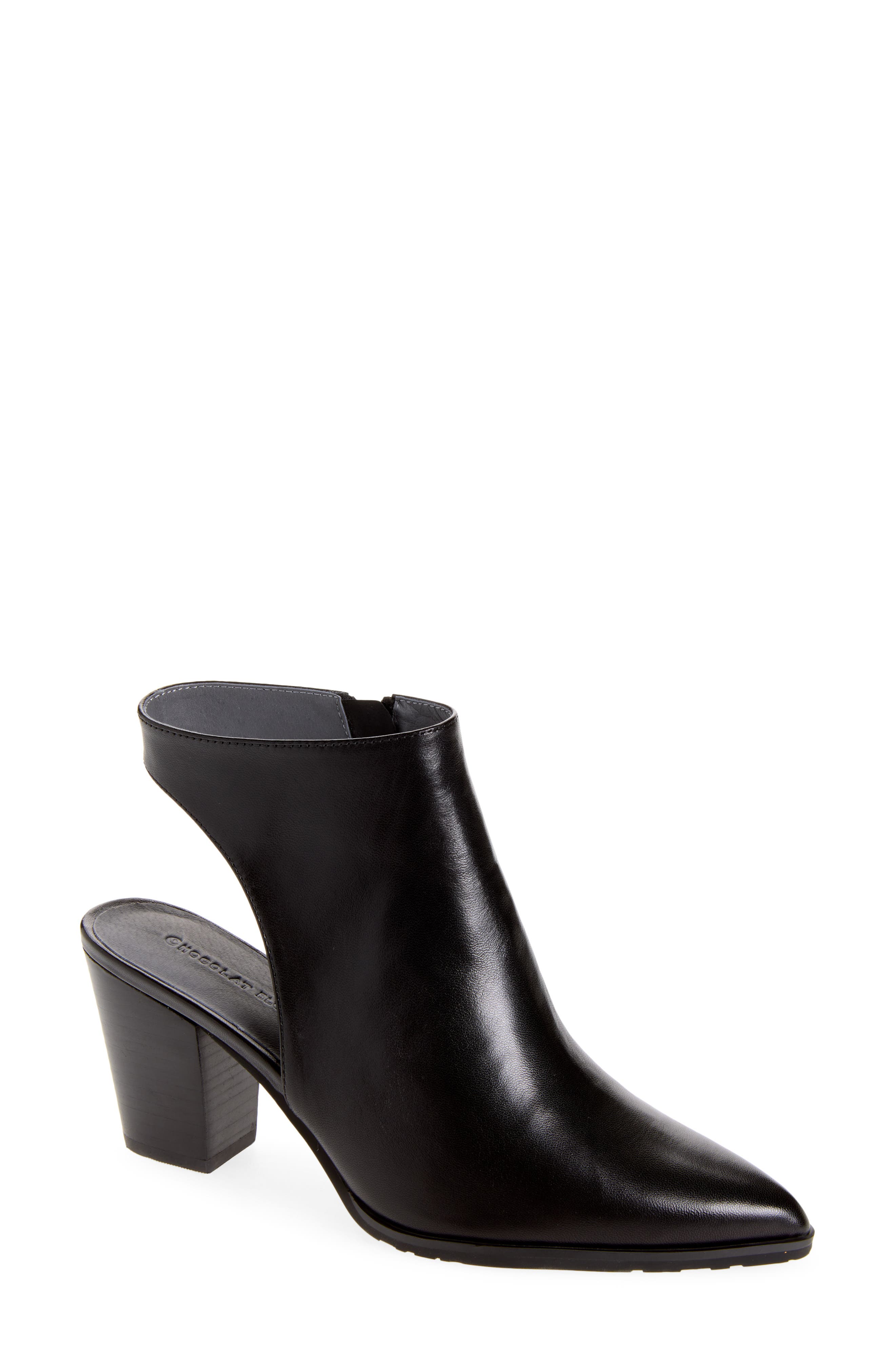 Ellison Pointed Toe Bootie, Main, color, BLACK LEATHER