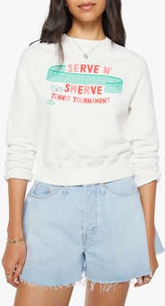 MOTHER Serve N Serve Graphic Cotton Sweatshirt