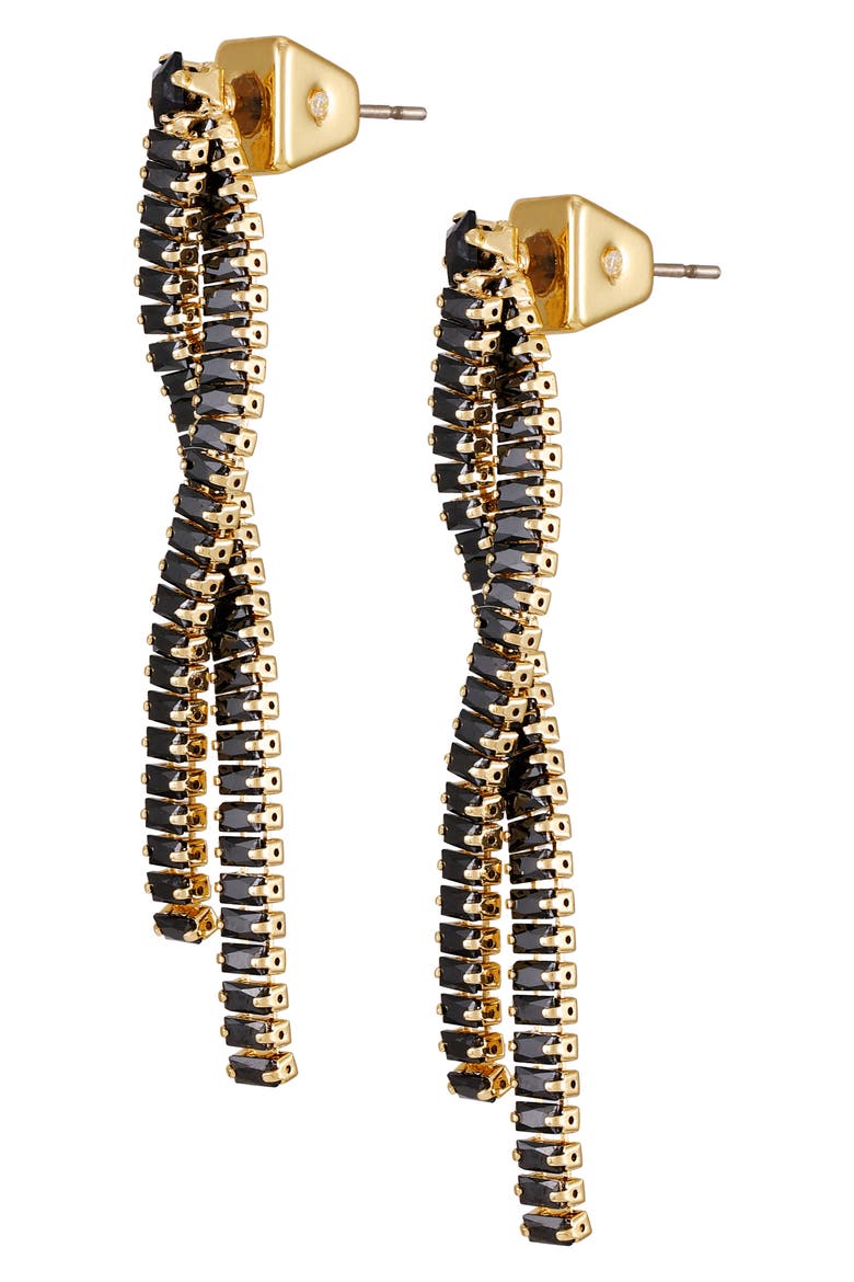 Crystal Drop Earrings, Alternate, color, GOLD TONE