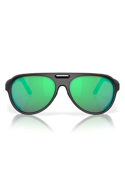 Grand Catalina 59mm Polarized Mirrored Aviator Sunglasses