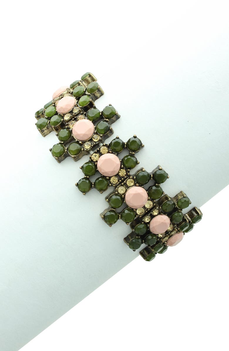 OLIVIA WELLES Erin Stone Stretch Bracelet, Alternate, color, Gold