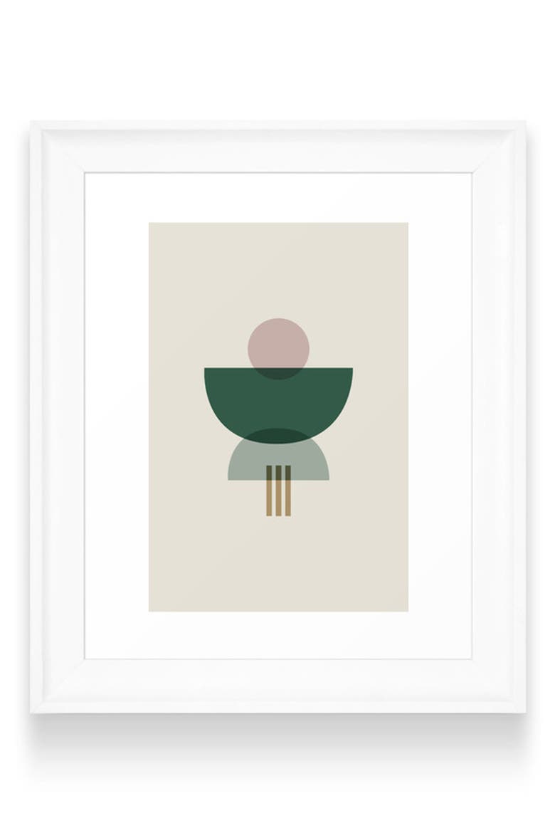 Emerald Abstract Half Moon 3 Art Print, Main, color, WHITE FRAME