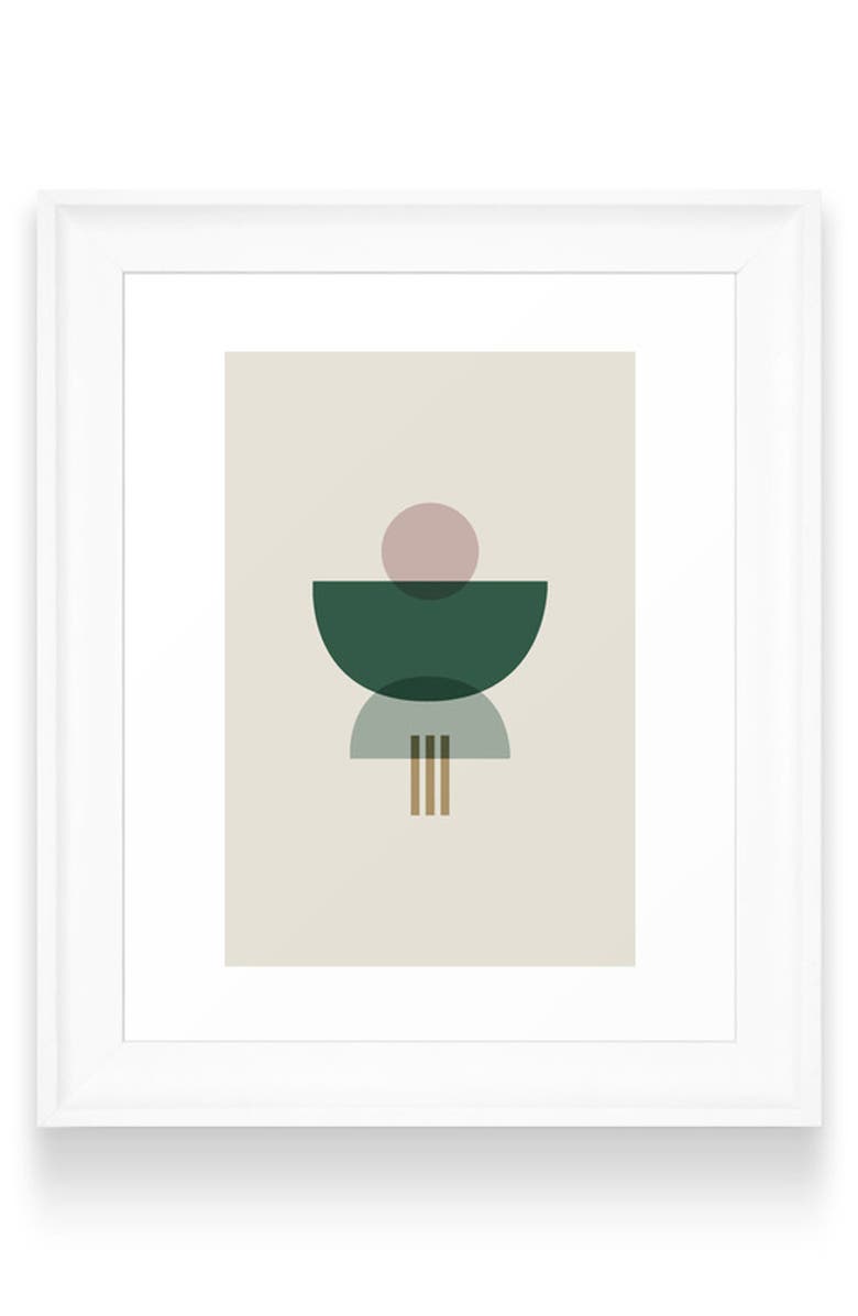 Deny Designs Emerald Abstract Half Moon 3 Art Print, Main, color,