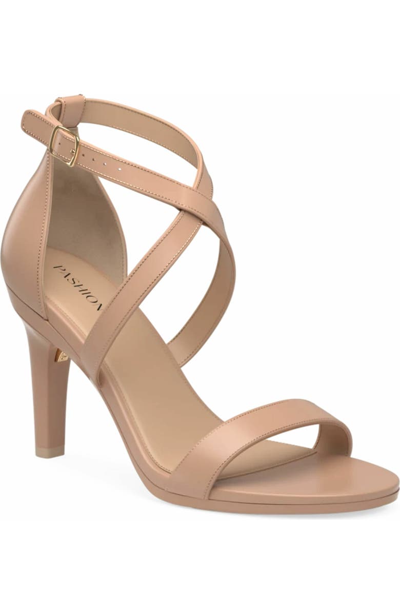 Pashion Footwear The Sandal 4" Stiletto Heel, Main, color, Latte Leather