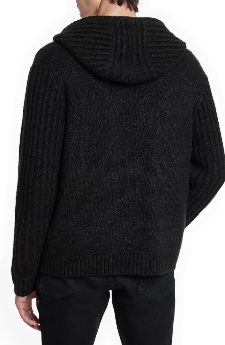 John Varvatos Catherine Hooded Cashmere Zip Cardigan, Alternate, color, 