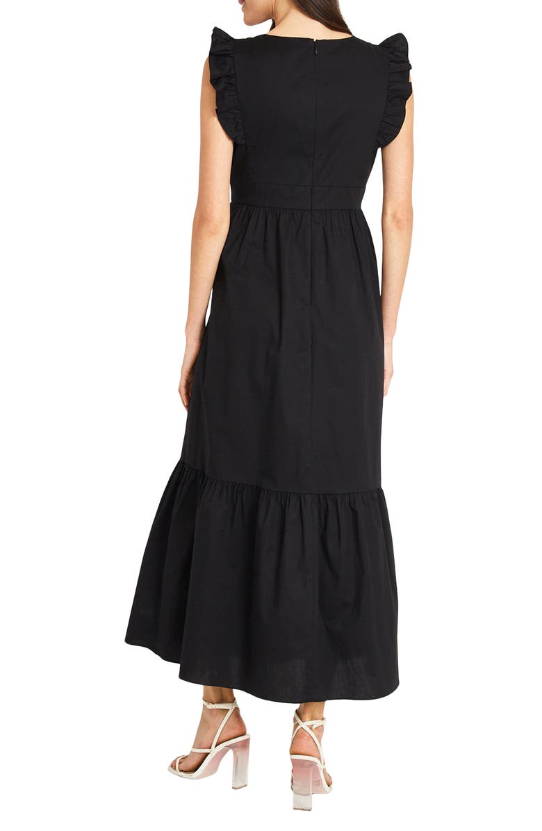 Maggy London V-Neck Sleeveless Solid Maxi Dress, Alternate, color, 