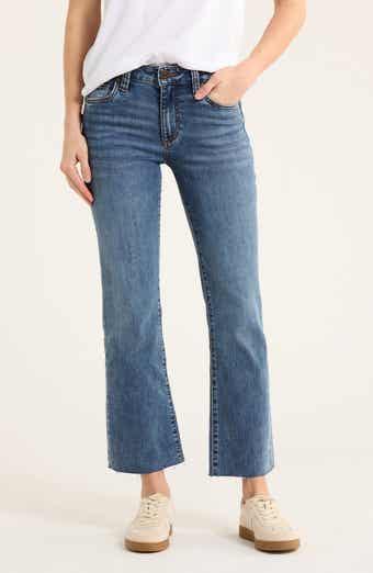 KUT from the Kloth Nikki Raw Hem Mid Rise Ankle Flare Jeans