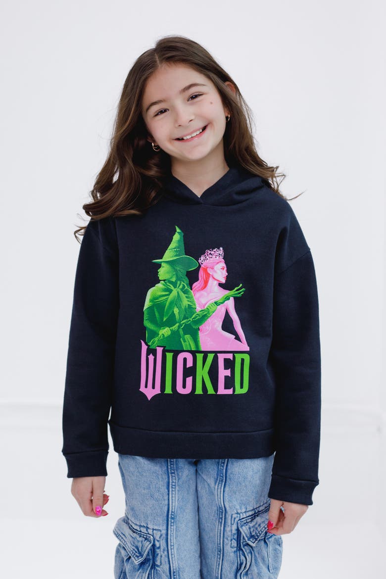 Pullover Hoodie, Alternate, color, Black Glinda Elphaba