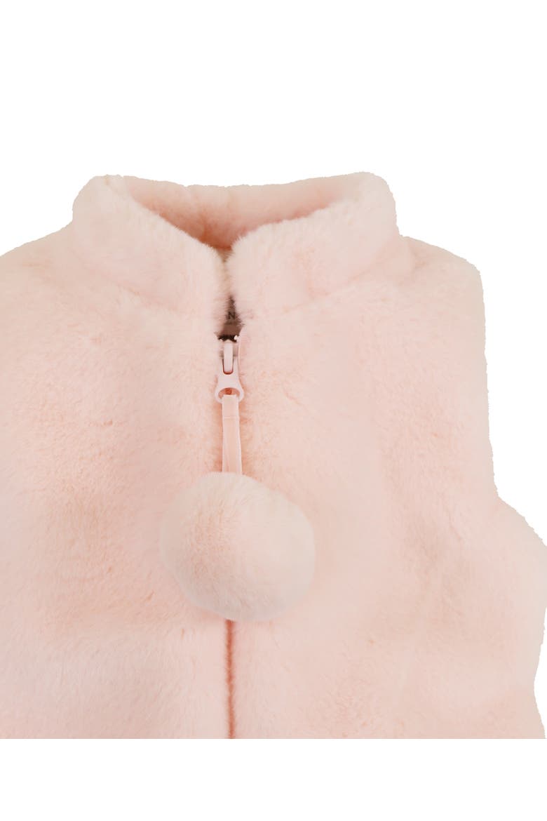 Faux Fur Zip Front Vest, Alternate, color, Rose Puff
