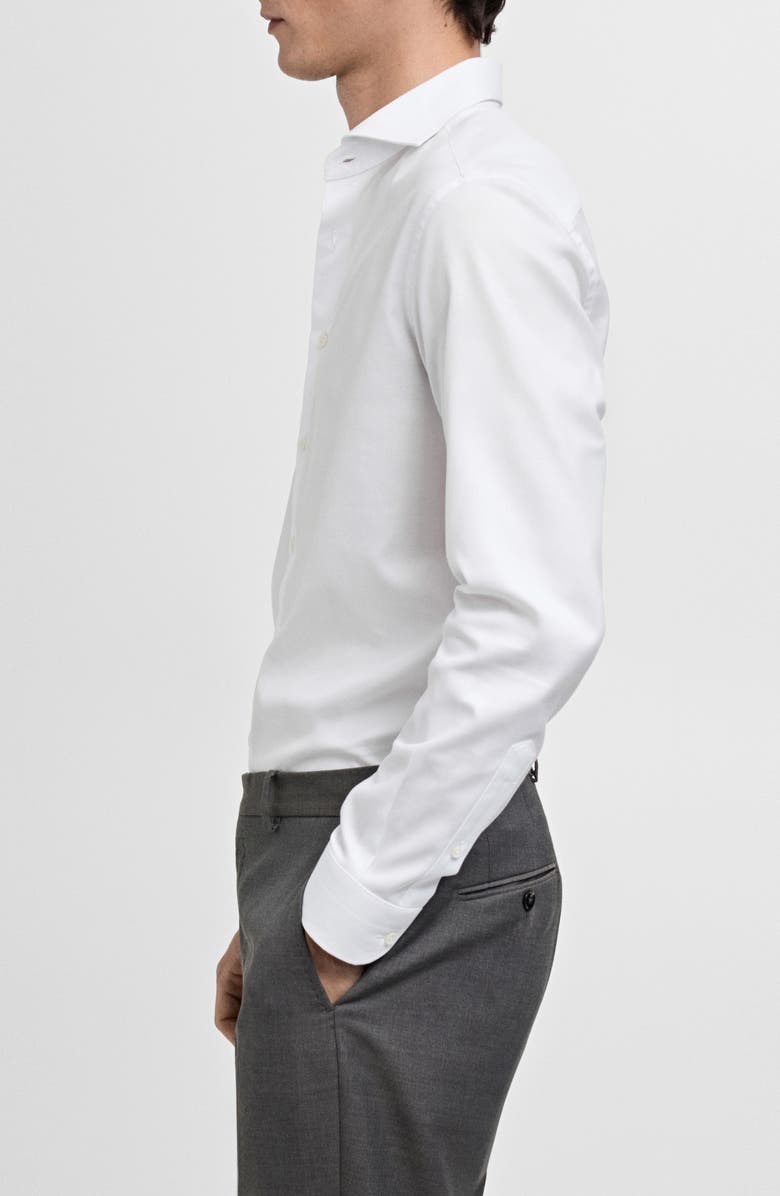 MANGO Slim Fit Button-Up Shirt, Alternate, color, White