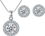 DLORIA Halo Cubic Zirconia Necklace Set