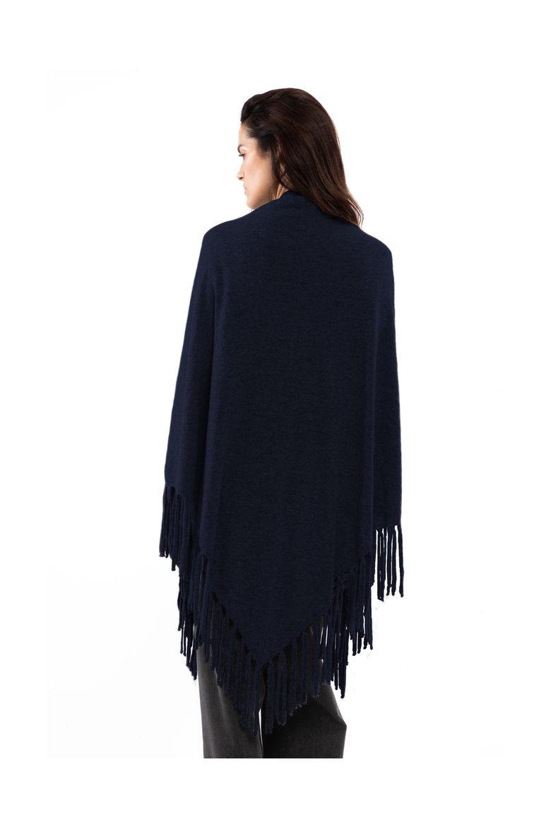 Pure Cashmere Fringe Wrap, Alternate, color, Night Blue