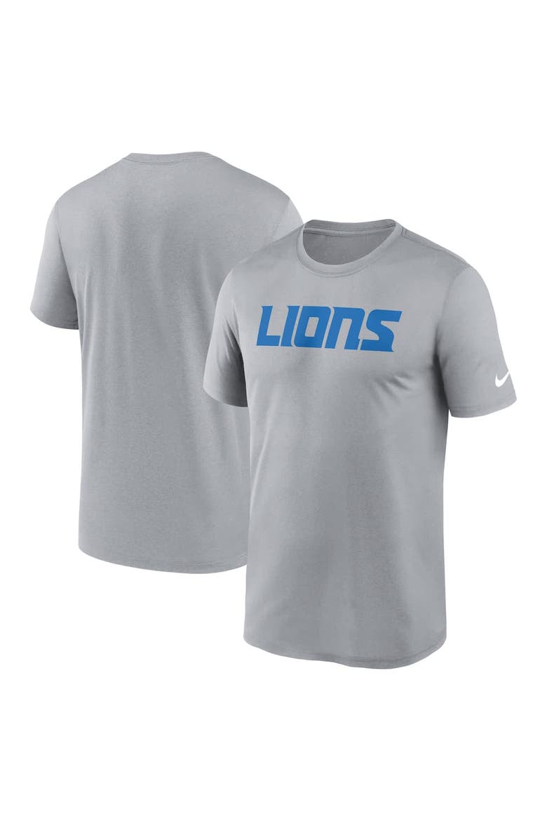 Men's Nike Heather Gray Detroit Lions Primetime Legend Wordmark Performance T-Shirt, Main, color, Heather Gray