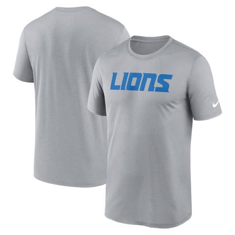 Men's Nike Heather Gray Detroit Lions Primetime Legend Wordmark Performance T-Shirt
