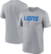 Nike Men's Nike Heather Gray Detroit Lions Primetime Legend Wordmark Performance T-Shirt