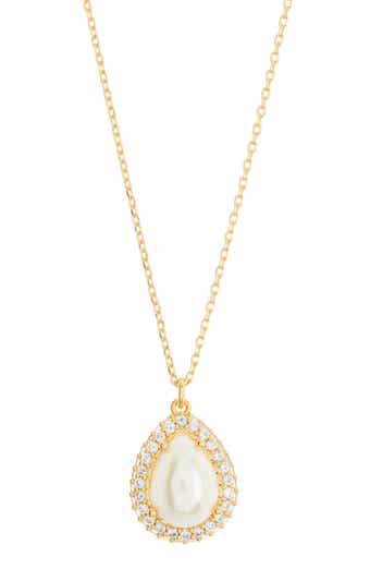 KATE SPADE SATURDAY brilliant statements pavé halo pendant necklace