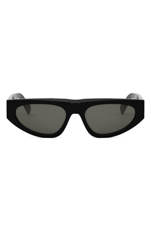 Celine Monochroms 55mm Geometric Sunglasses In Black